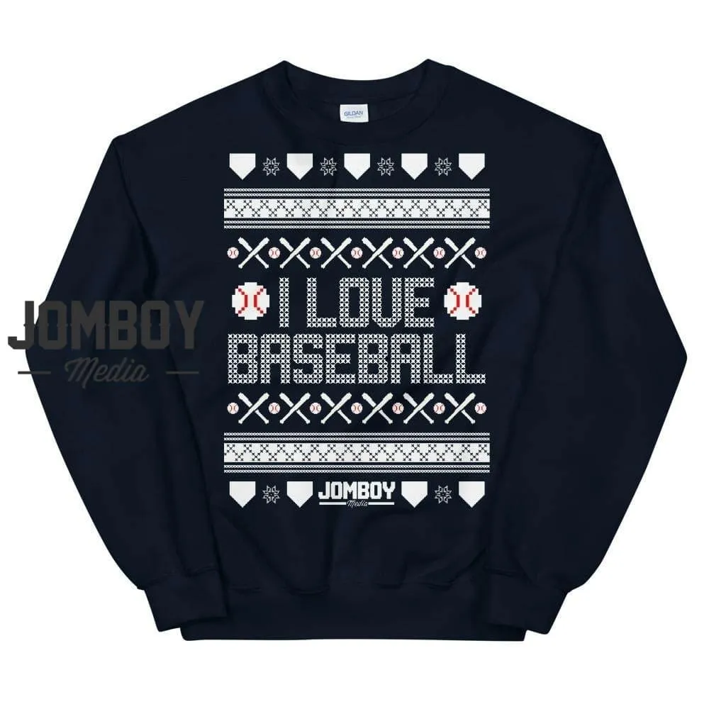 I Love Baseball | Festive Holiday Sweater