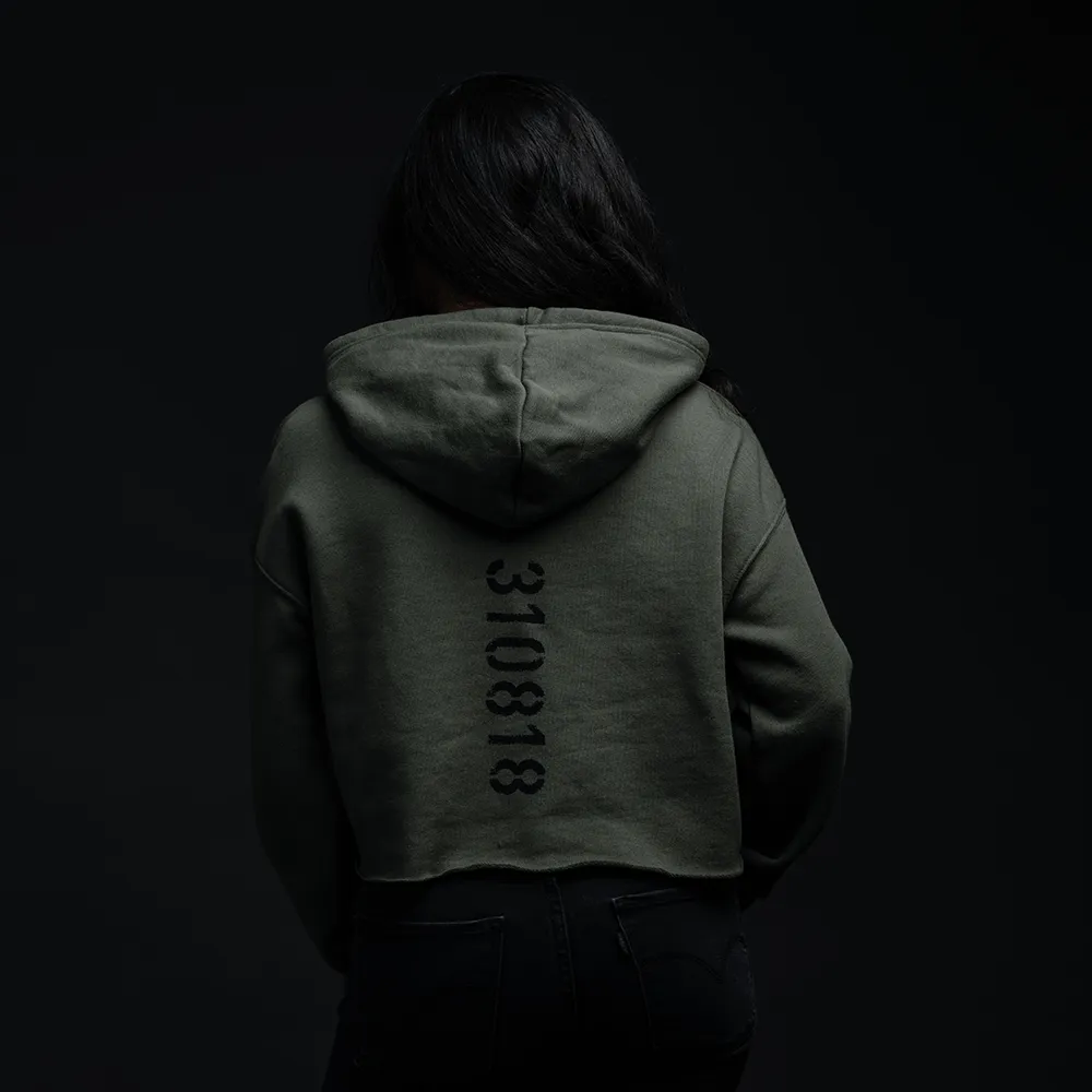 KAMIKAZE GREEN CROPPED HOODIE