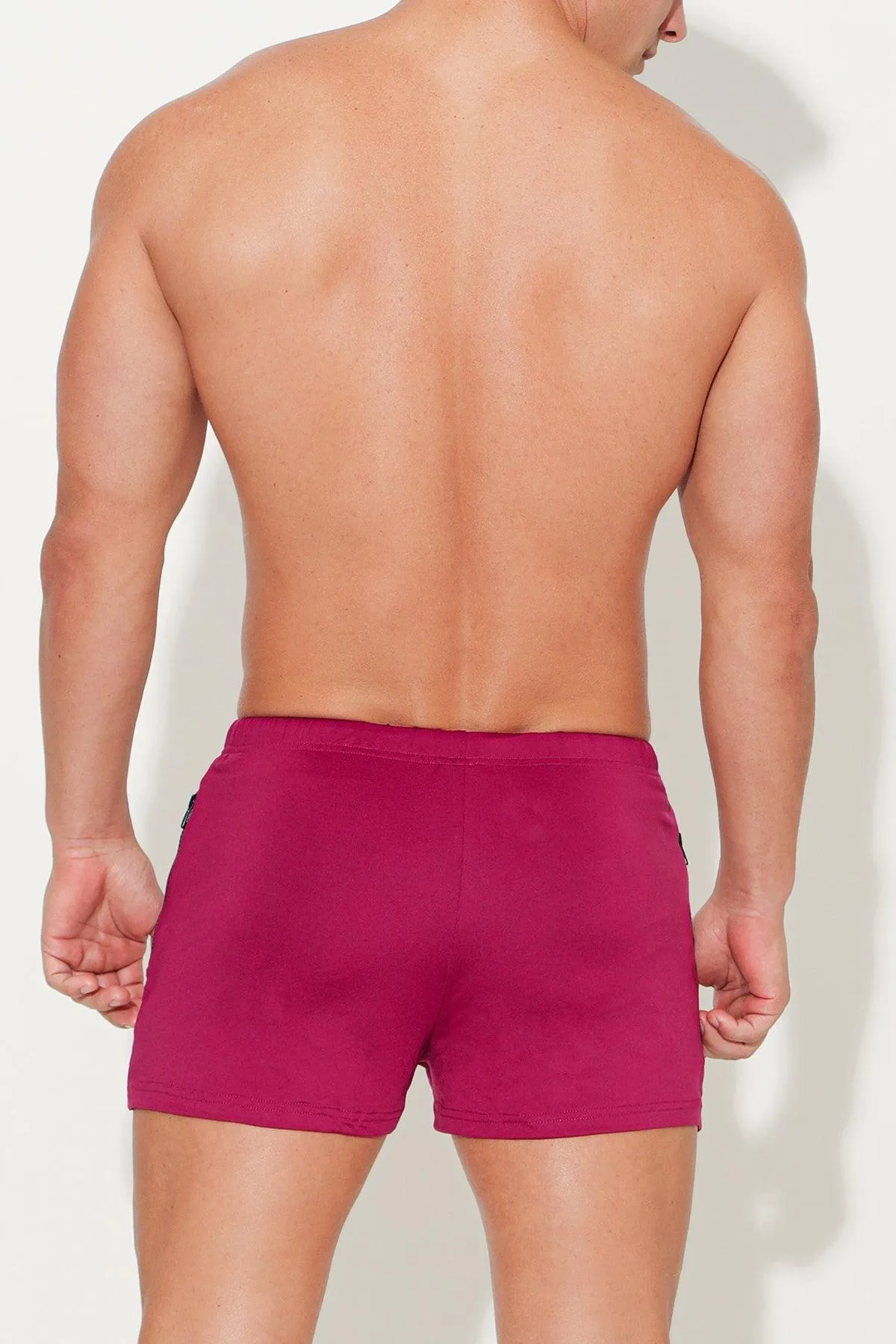 Karma 2" Short Shorts with Zipper Pockets - Berry