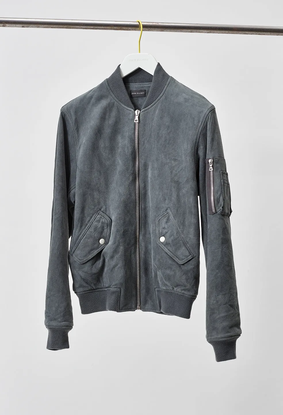 Leather Bogota Bomber / Charcoal Suede