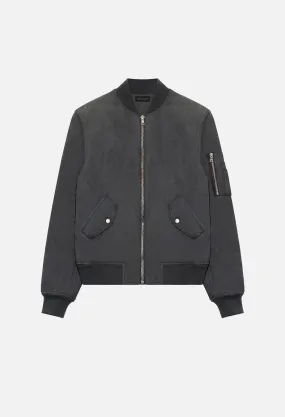 Leather Bogota Bomber / Charcoal Suede