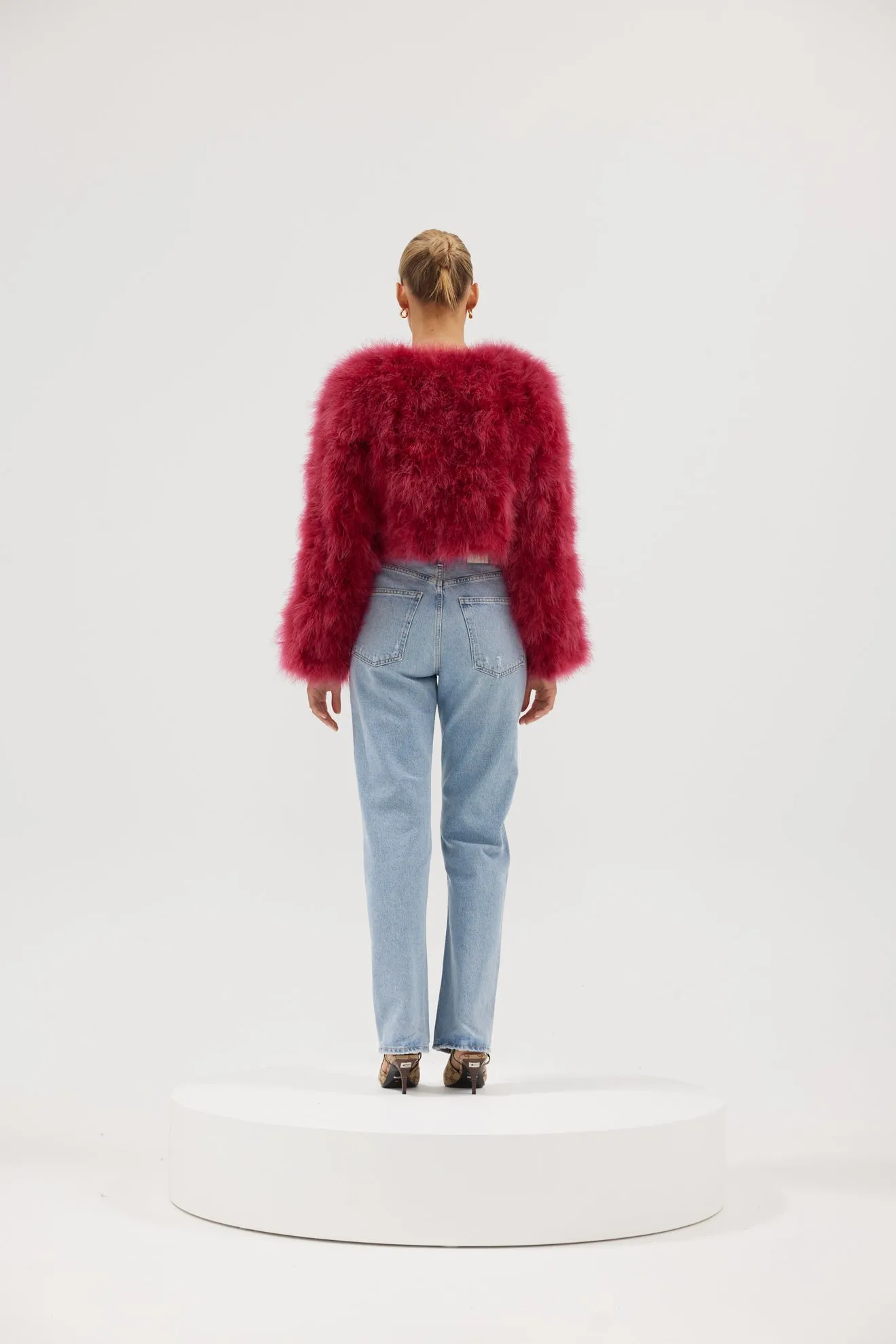 Manhattan Crop Jacket - Raspberry