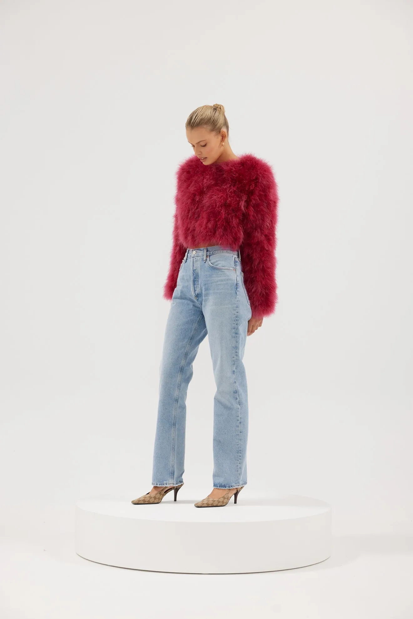 Manhattan Crop Jacket - Raspberry