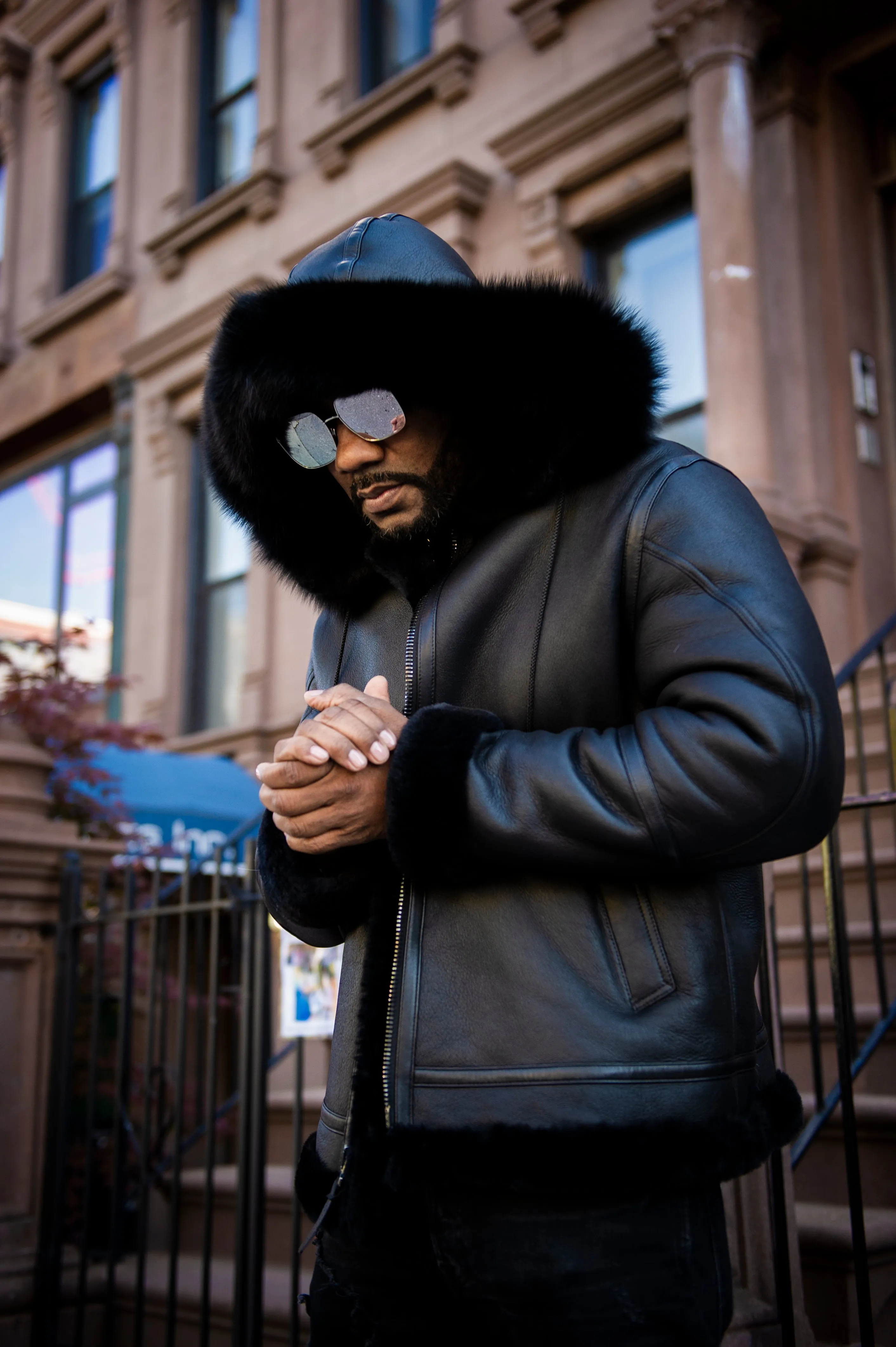 Men's B-3 Bomber Classic Sheepskin Shearling [Black]