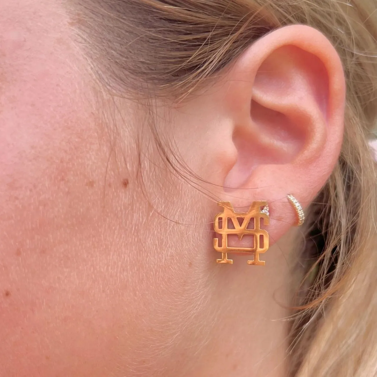 Mississippi State Baseball Stud Earrings