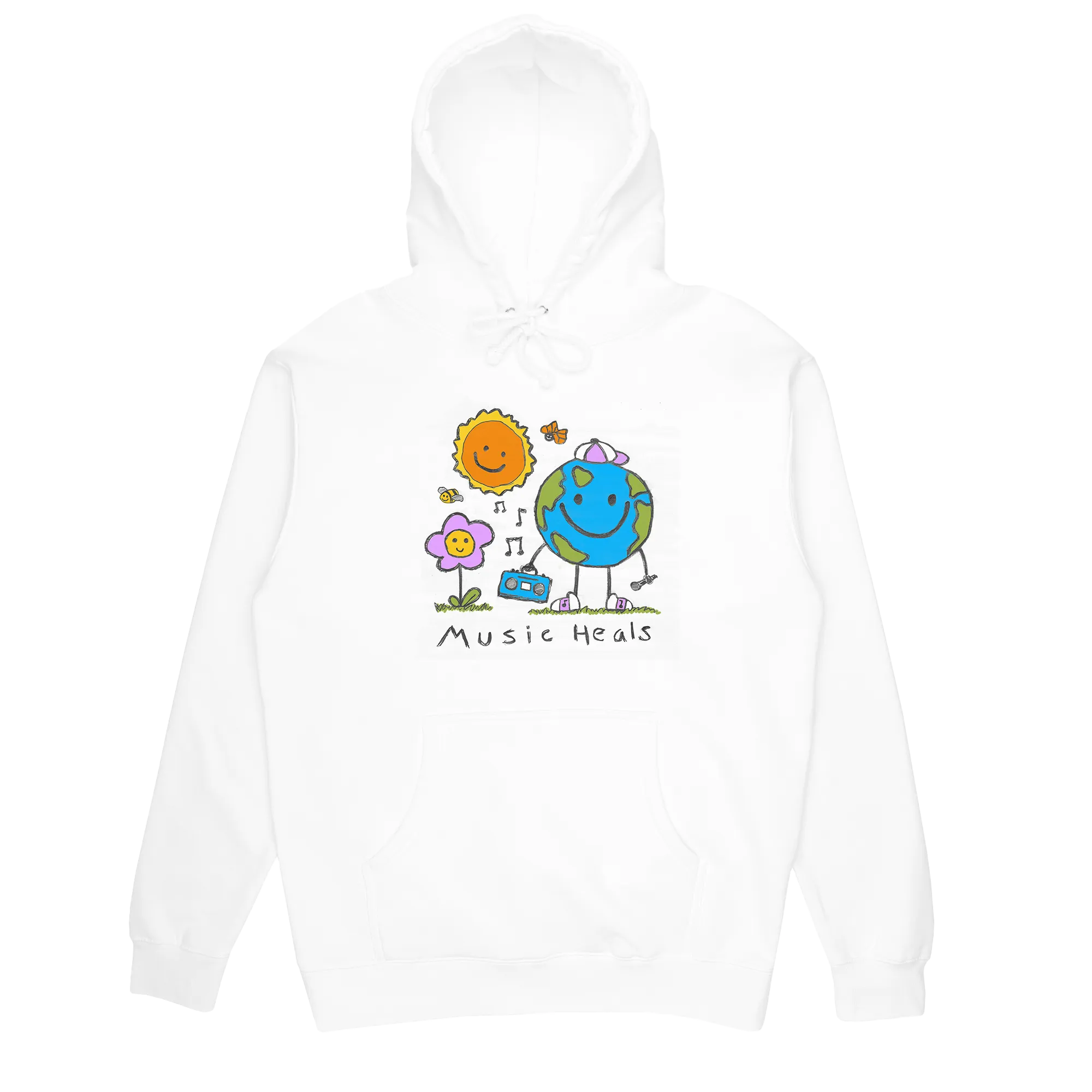 MUSIC HEALS - WHITE HOODIE