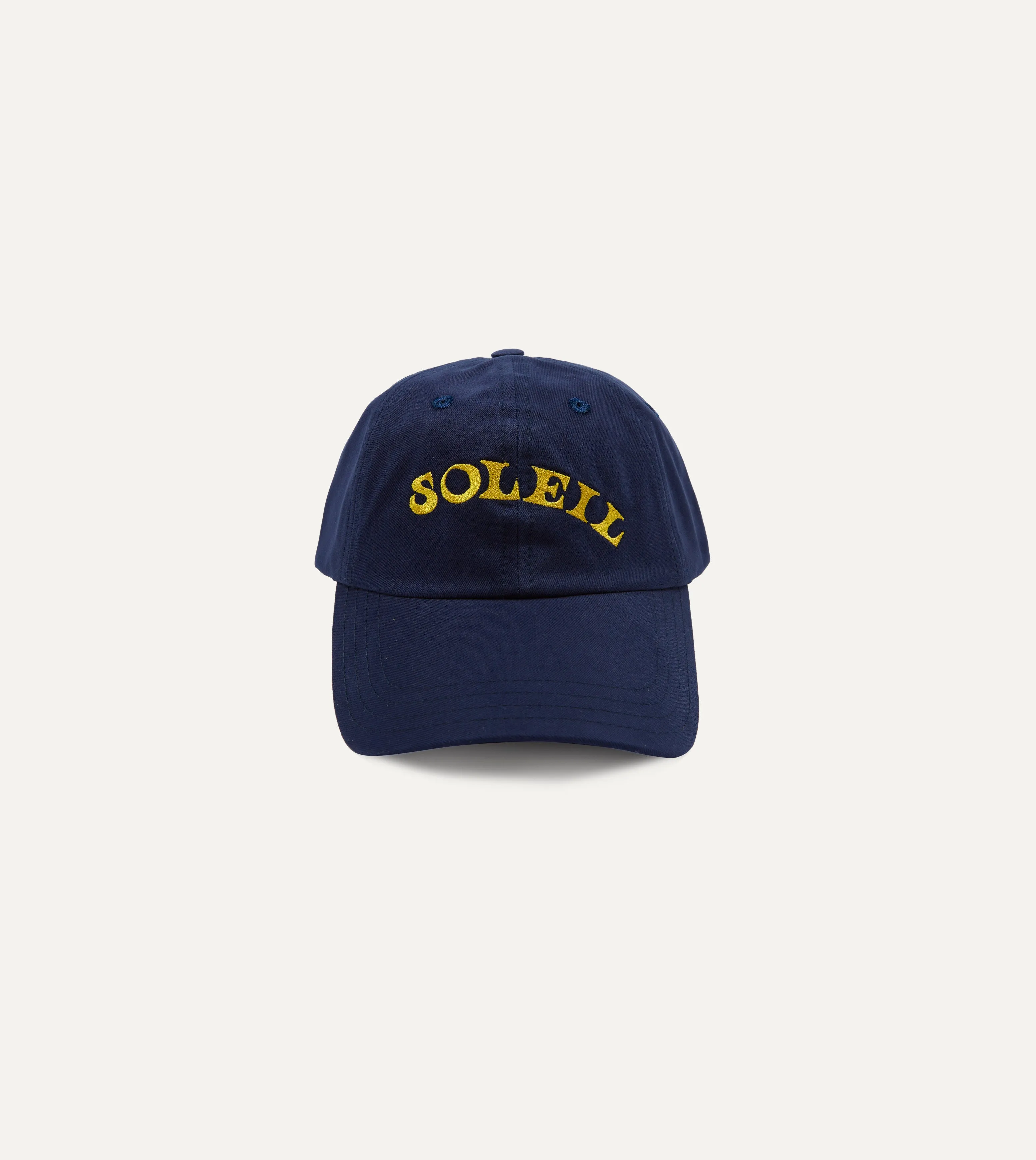 Navy Soleil Cotton Twill Baseball Cap