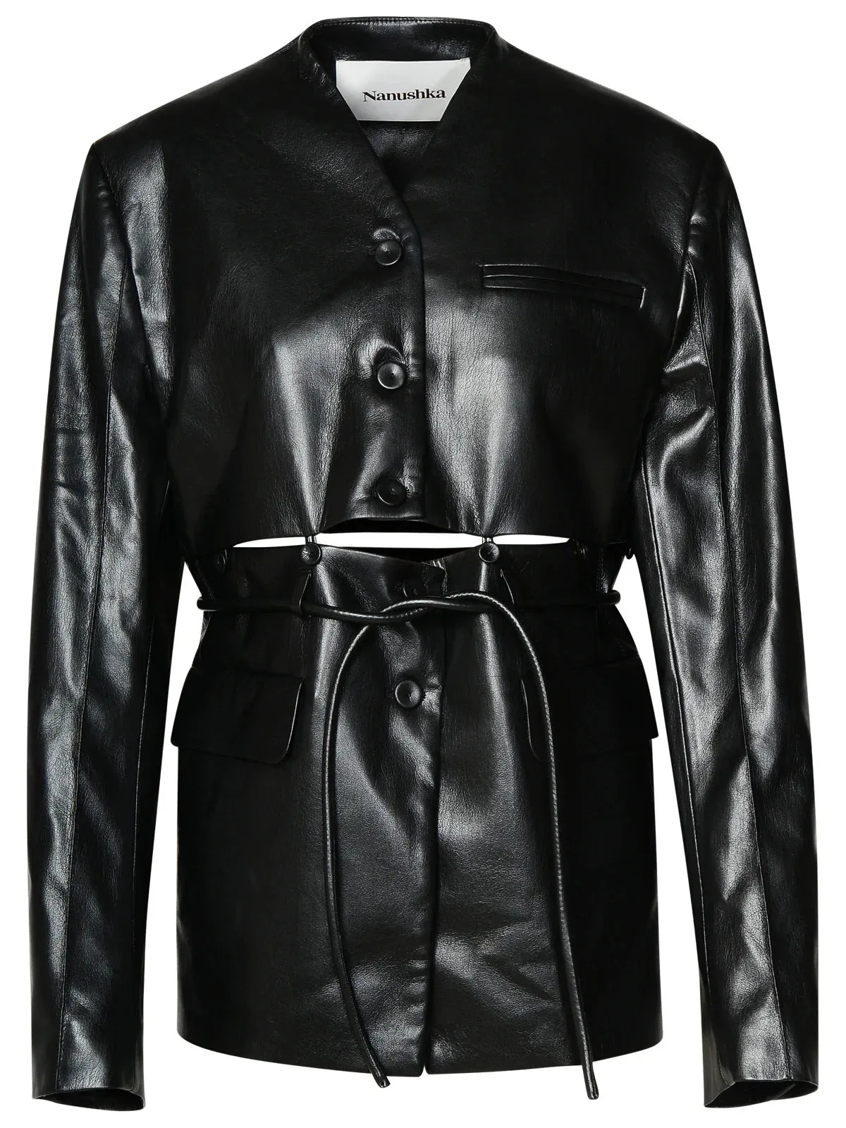 NW24RSJK00899 Maida belted alt-leather blazer