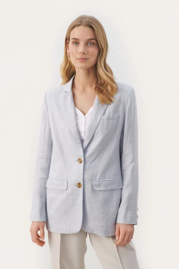 NYAN LINEN BLAZER (GREY DAWN) - PART TWO