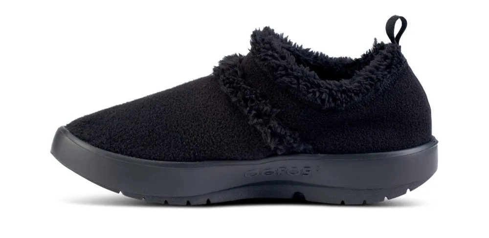 Oofos Women's OOcoozie Low Shoe - Black Sherpa