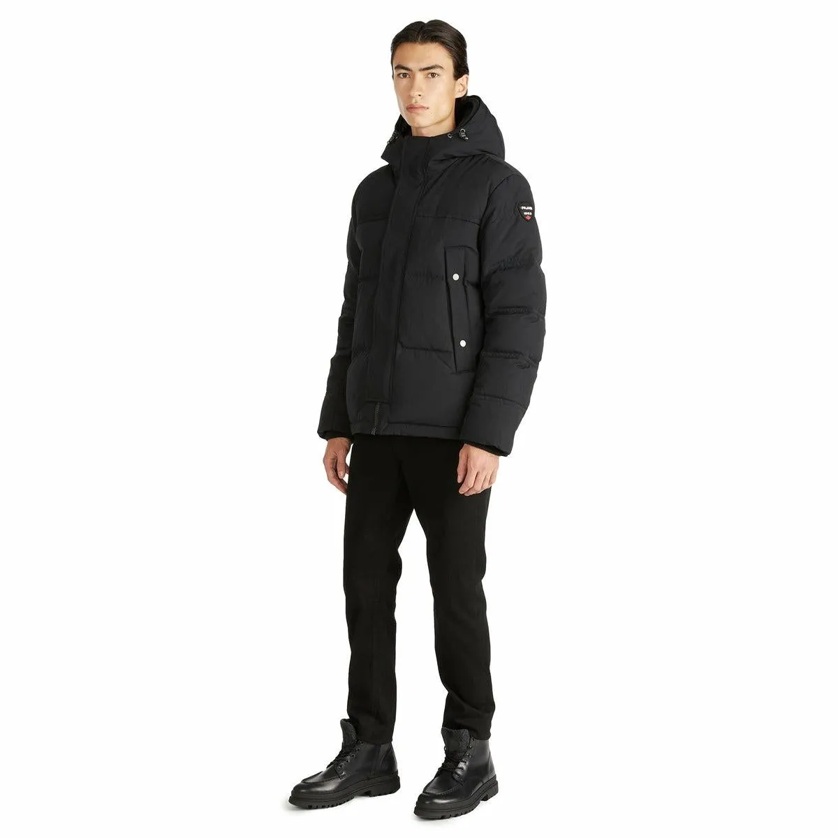 Pajar Mens Holt Puffer Jacket with Sherpa Bib and Detachable Hood - BLACK