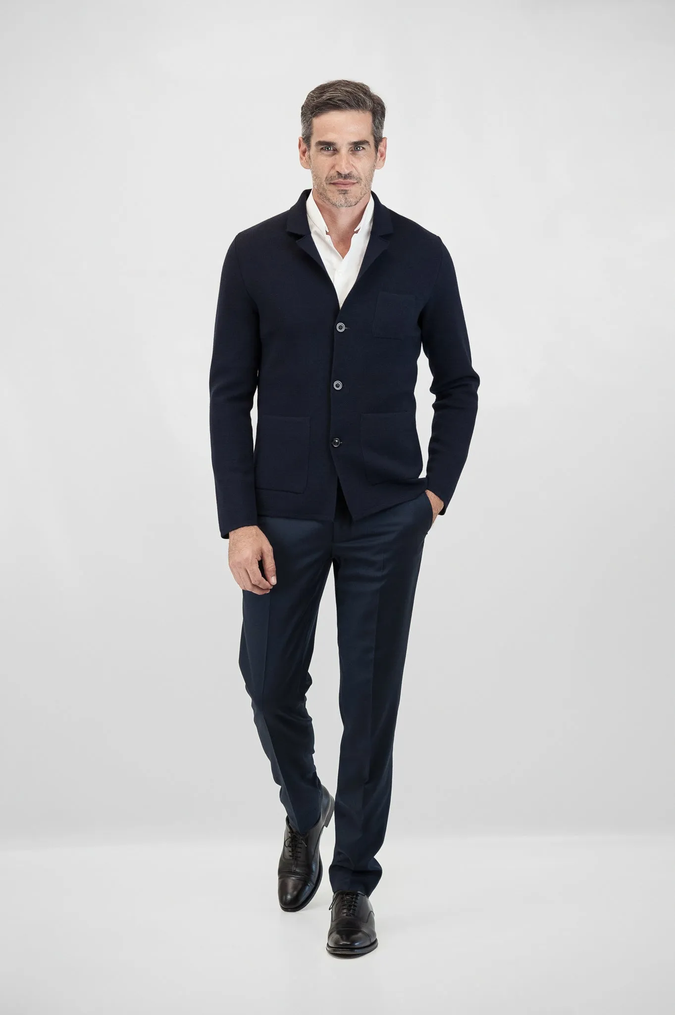 Polen Knitted blazer punto Milano (dark blue)