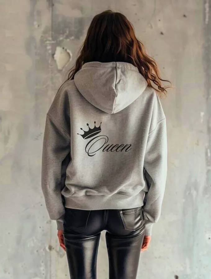 QUEEN HOODIE - GREY