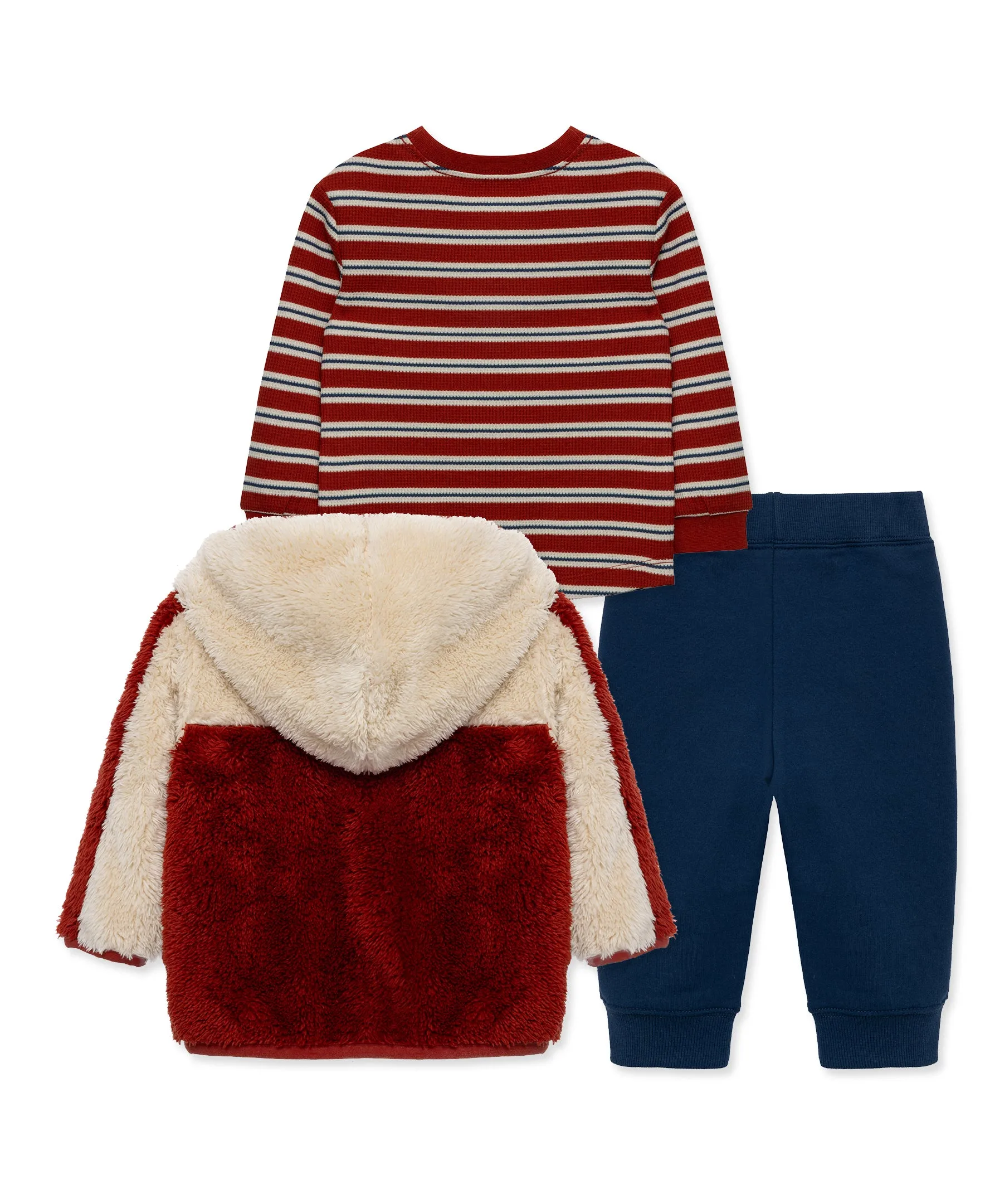 Red Sherpa Jacket Set (2T-4T)