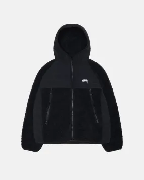 SHERPA PANELED HOODED JACKET