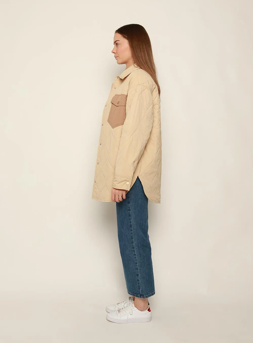 Sinaed Quilted Jacket-BEIGE