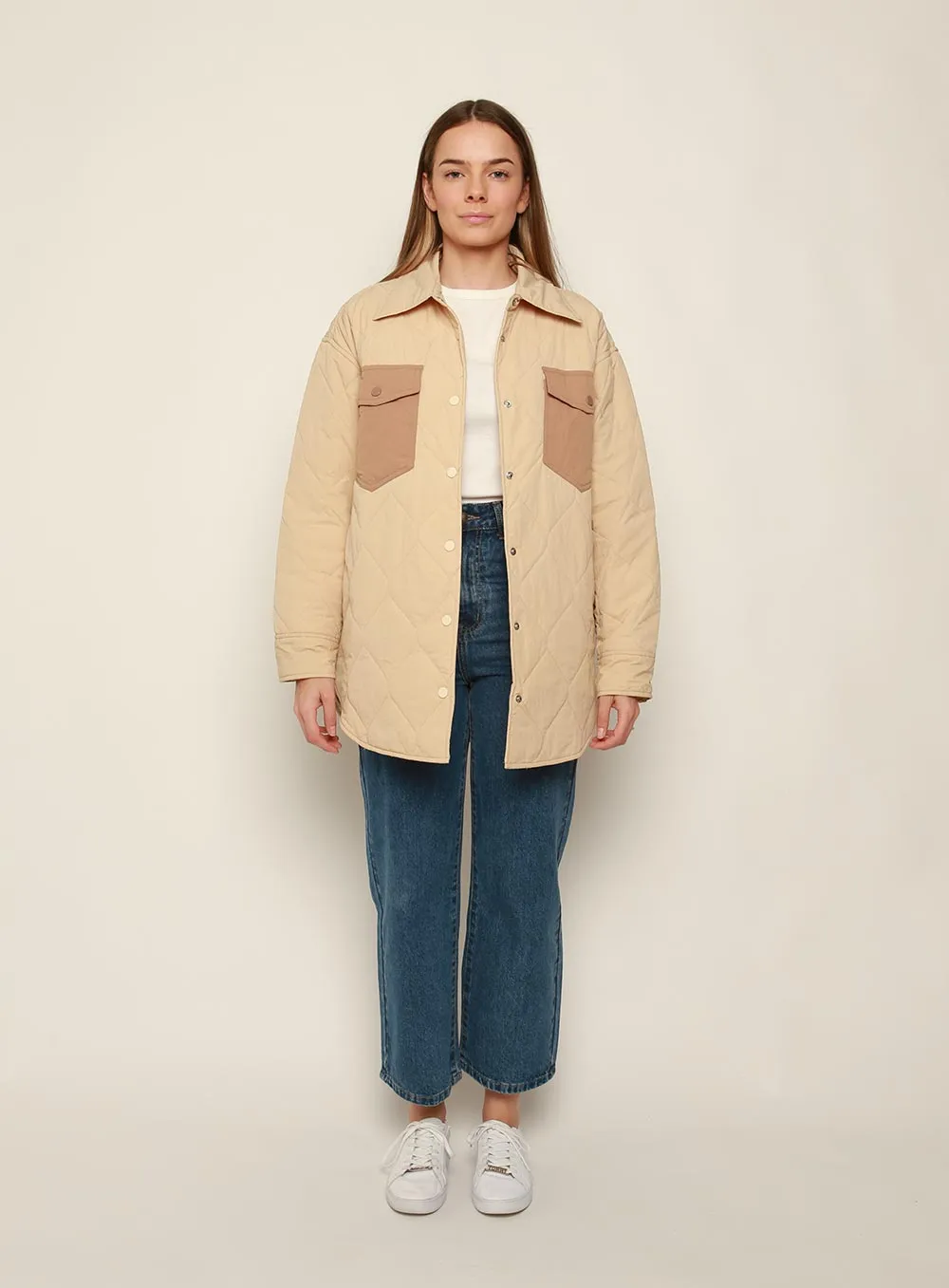 Sinaed Quilted Jacket-BEIGE