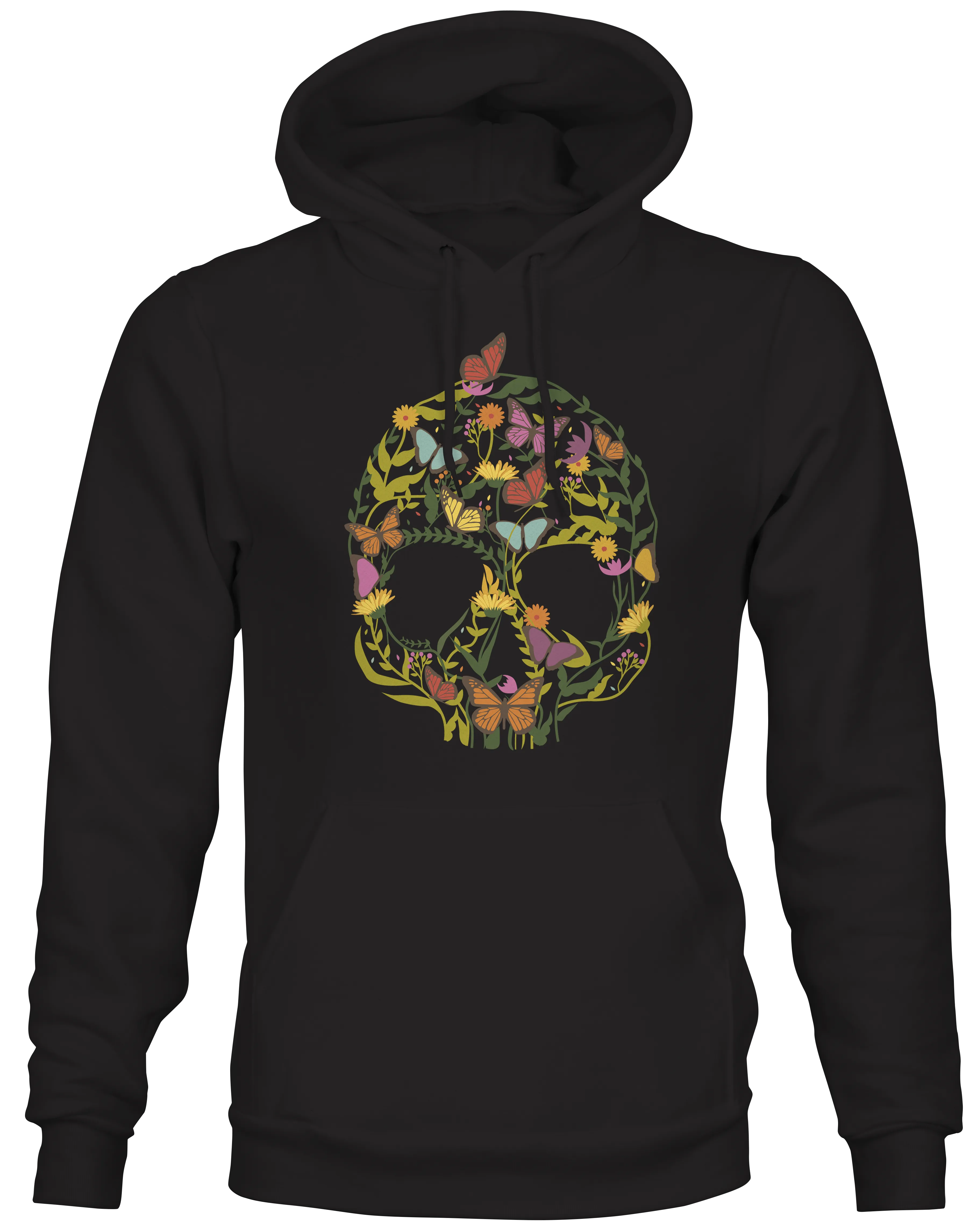 Skull  Shape Flowers Hoodie