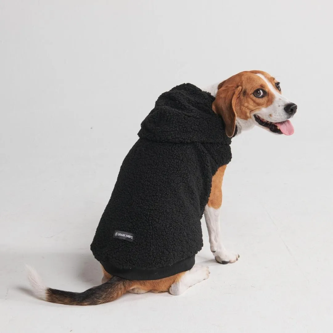 Teddy Sherpa Dog Jacket - Black