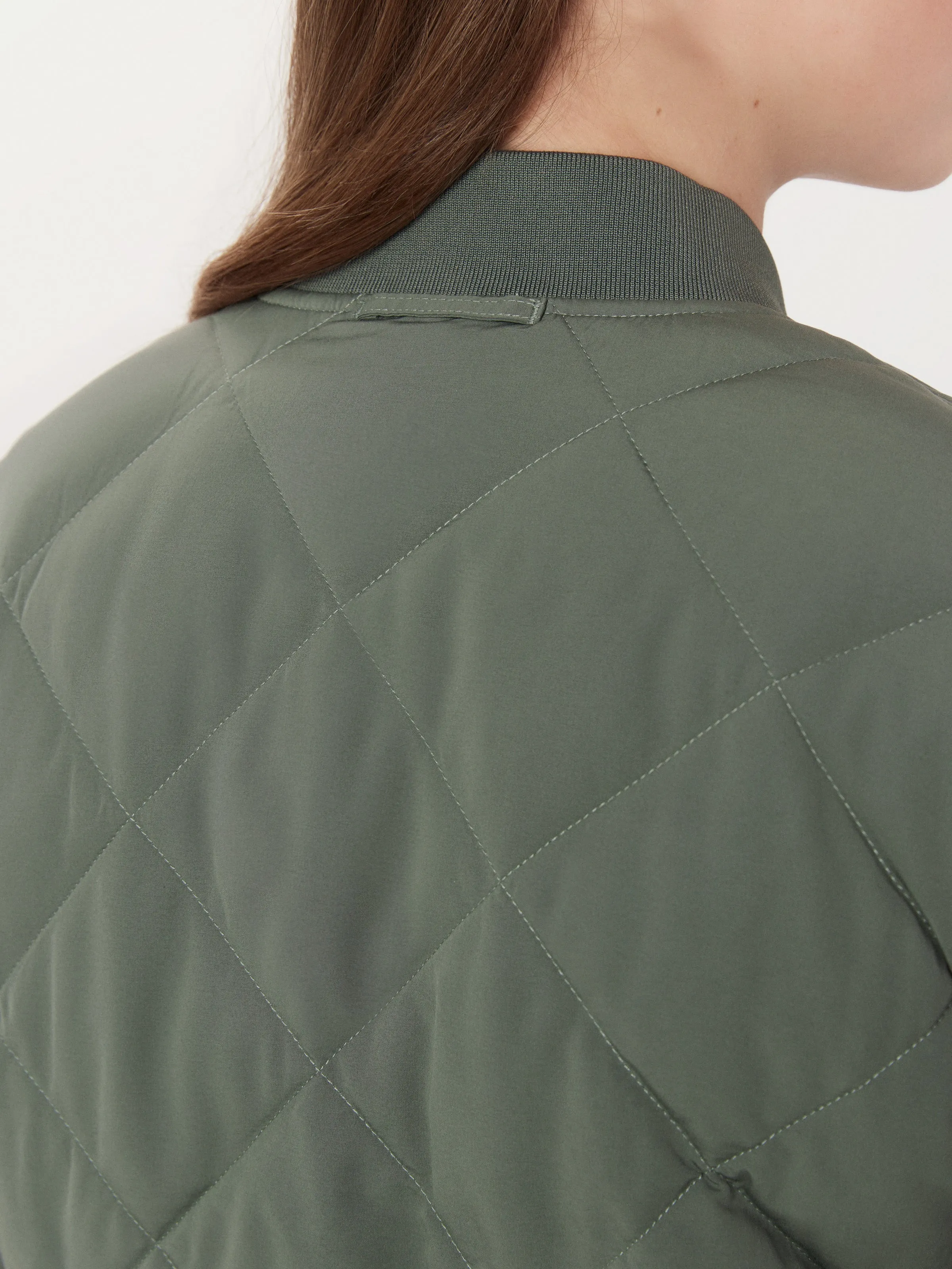 The Skyline Reversible Maxi Bomber in Boreal Green