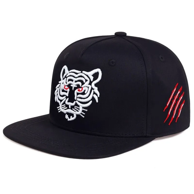 Tiger Embroidery Baseball Snapback Cap