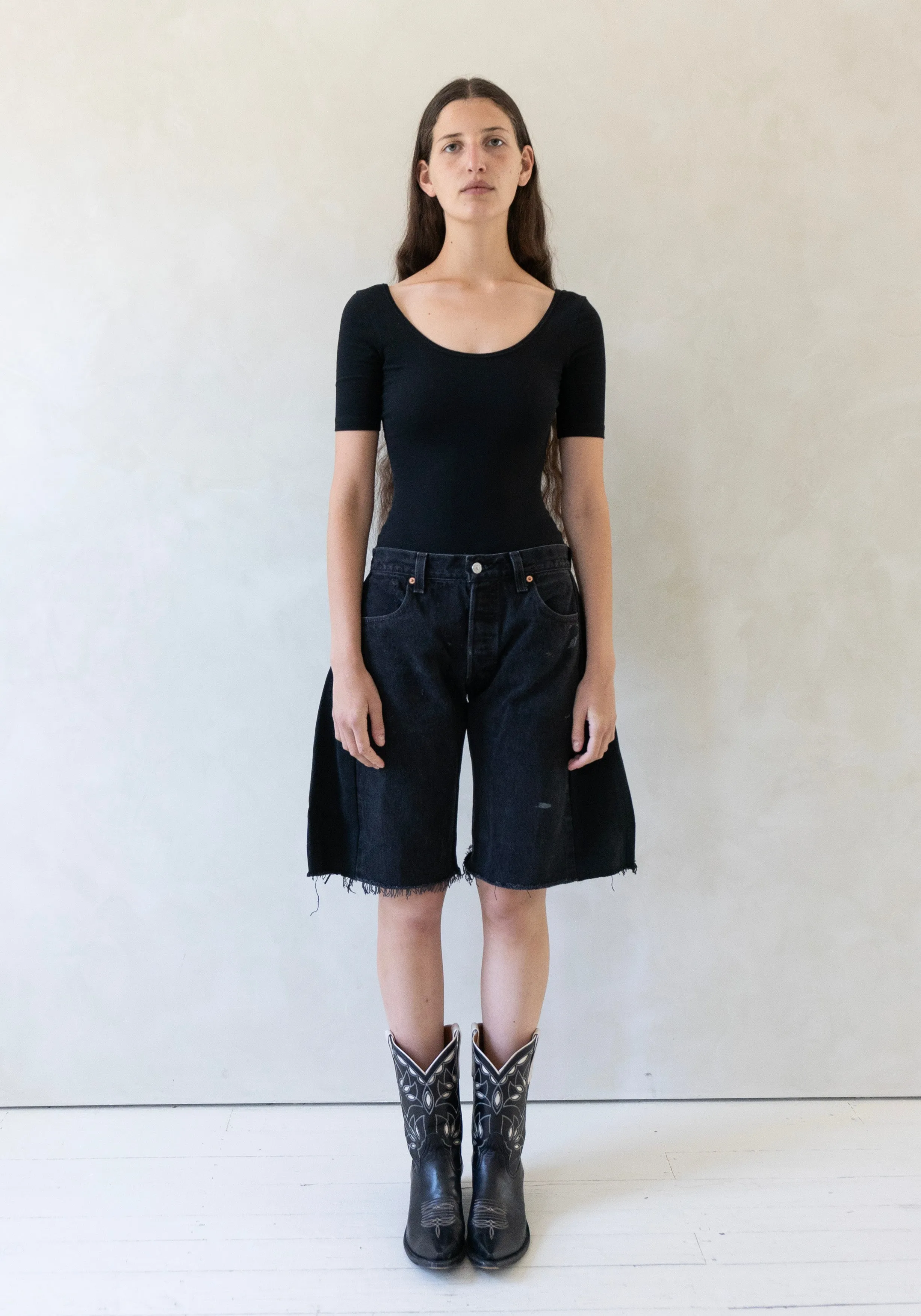 Vintage Lasso Jean Short in Black