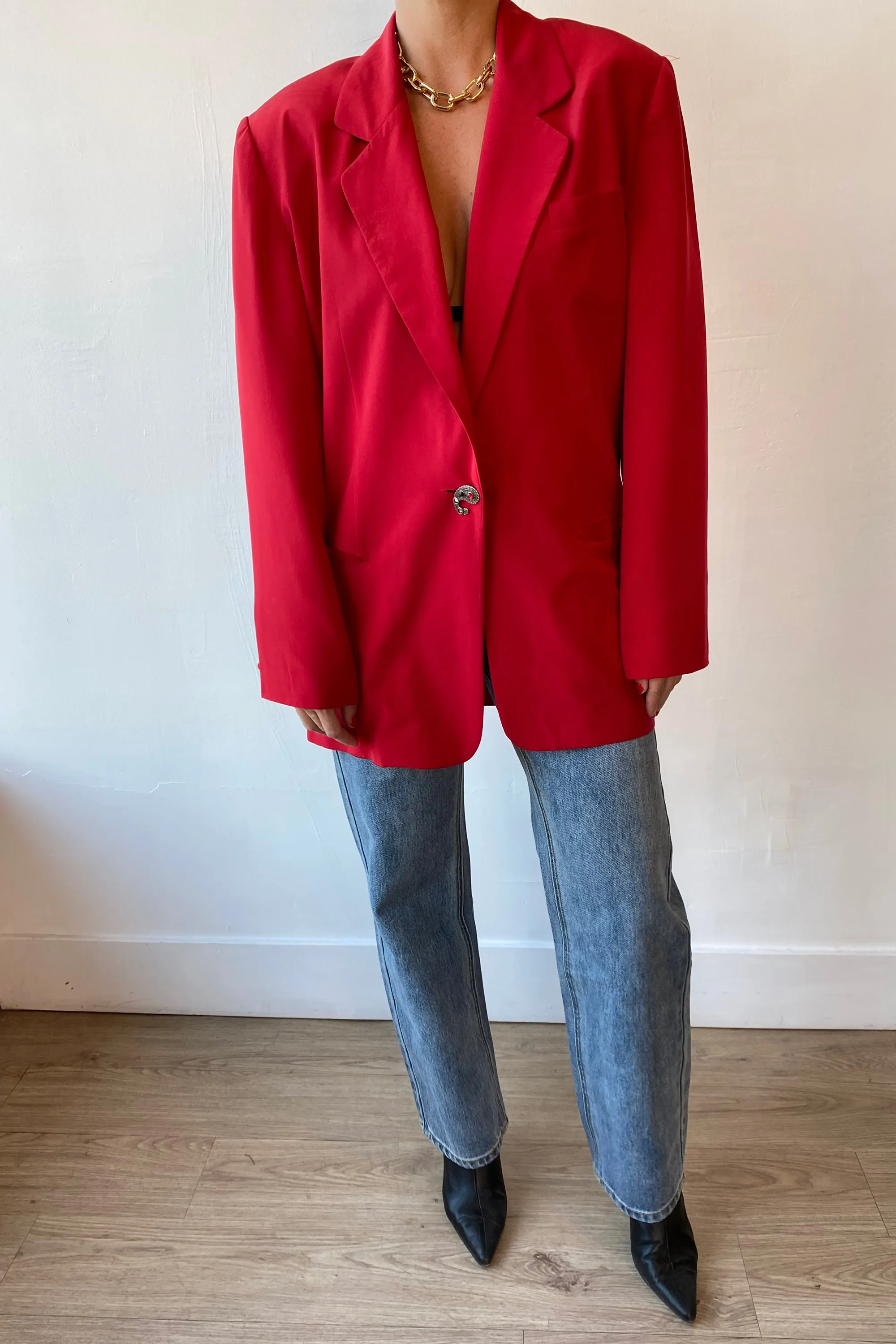 Vintage Noix De Coco Blazer in Red