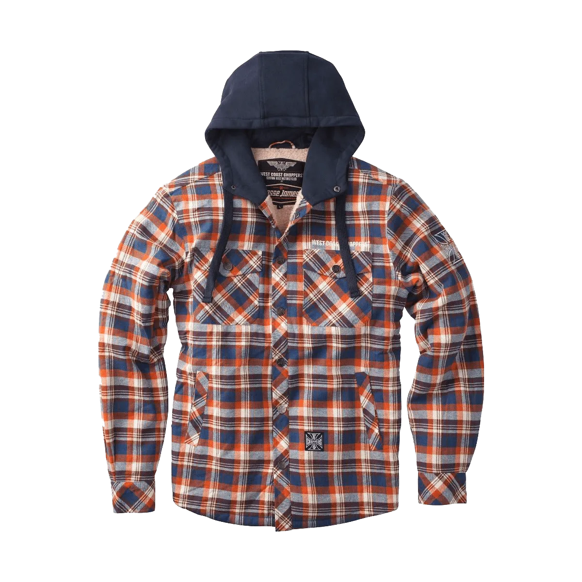 WCC SHERPA LINED FLANNEL JACKET - BROWN/ORANGE